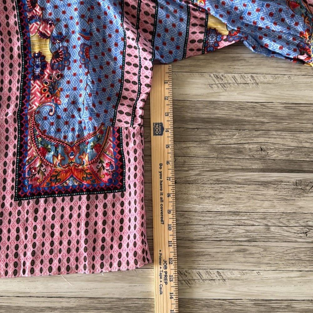 BHANUNI by JYOTI Emilia Beaded Peasant Blouse Shirt Boho Current $176 Current - Picture 12 of 16